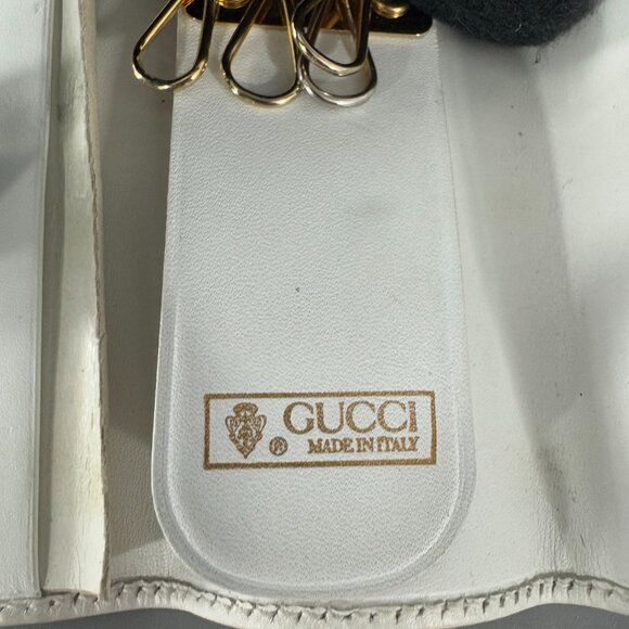 Authentic Vintage Gucci Mico GG White Canvas 4-Key Case - Picture 9 of 15